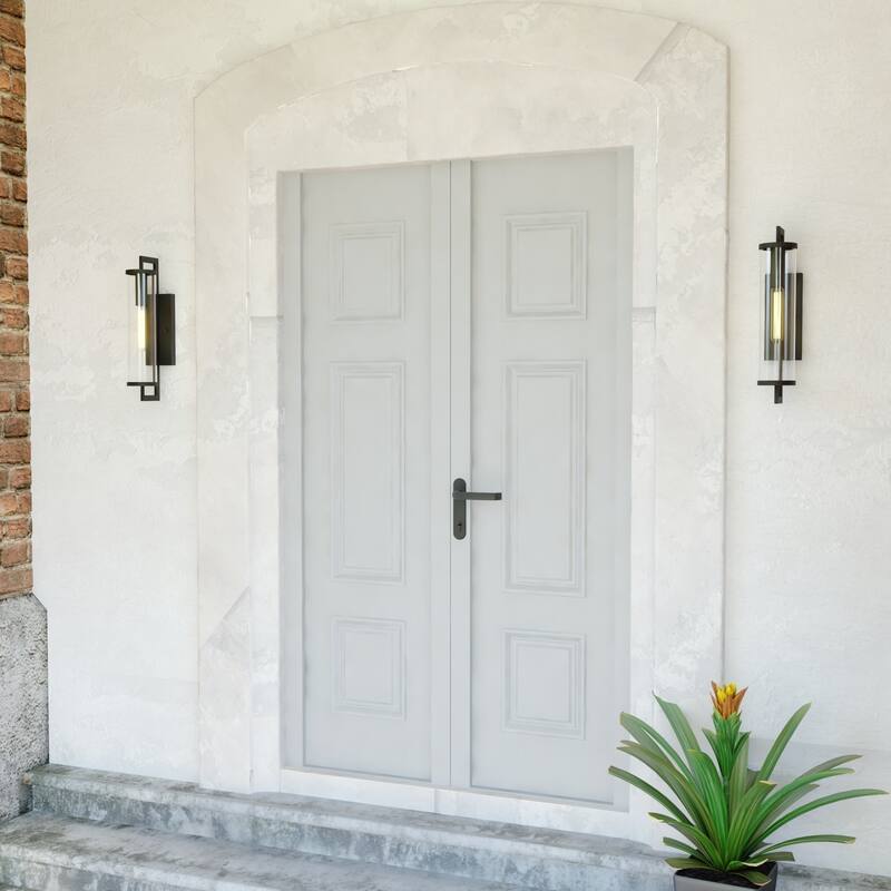 Bellevue Carmen 20" Tall Outdoor Wall Sconce with Seedy Glass Shade