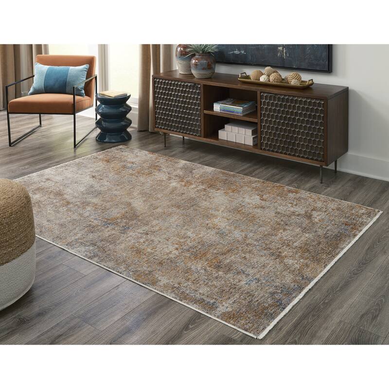 Signature Design by Ashley Mauville Brown/Gray Area Rug - 94" W x 124" D x 0.3" H