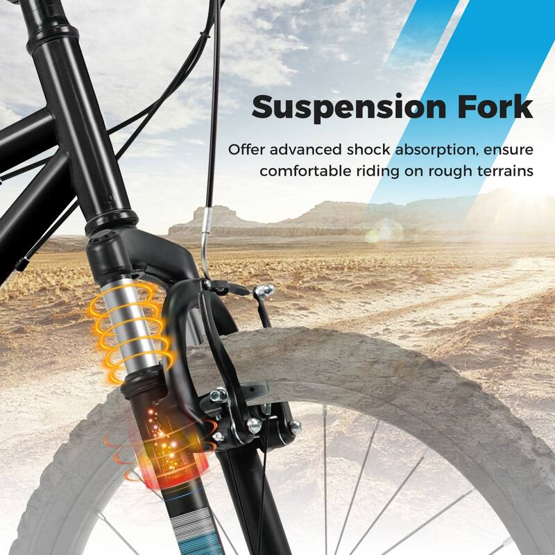 Metal Plastic Kids Mountain Bike with 6-Speed Shimano and Front Suspension