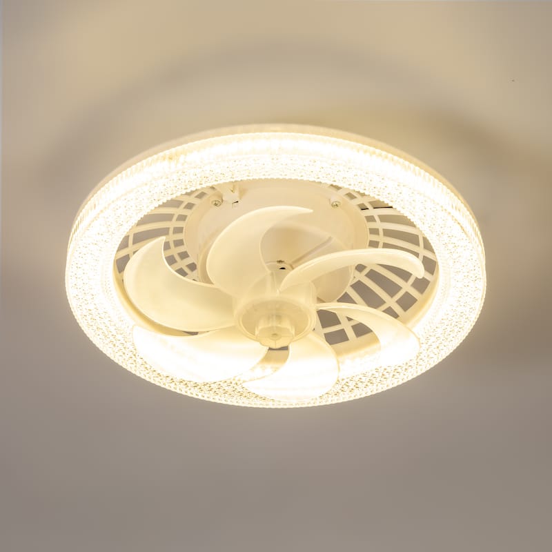 13-In Socket White LED Ceiling Fans with Lights and Remote