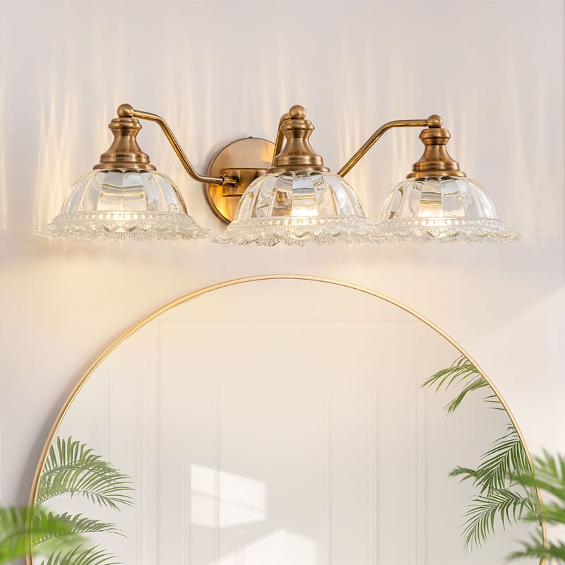 Modern Vanity Light with Crystal Glass Shade