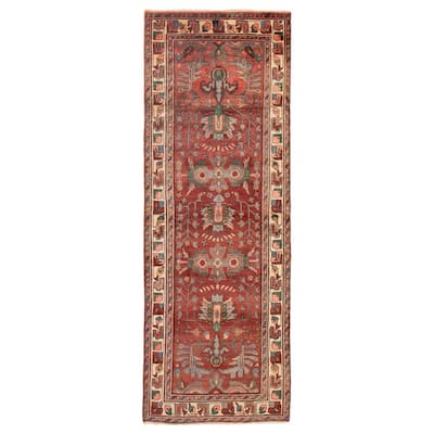 ECARPETGALLERY Hand-knotted Andelz Red Wool Rug - 3'7 x 9'2