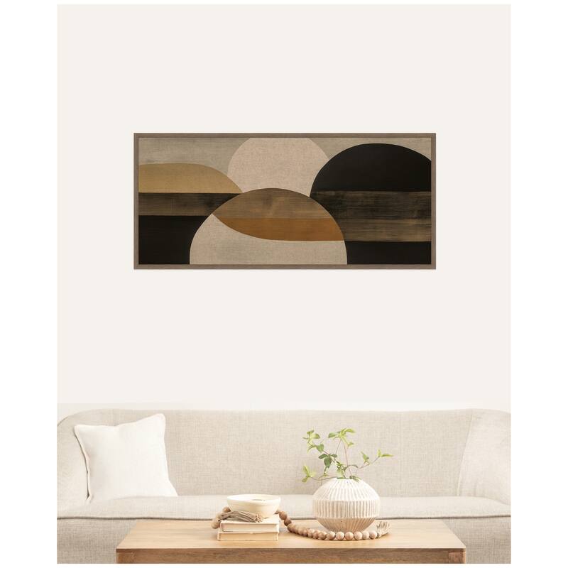 Kate and Laurel Neutral Rich Tonal Abstact II by The Creative Bunch Studio Framed Canvas Wall Art Print