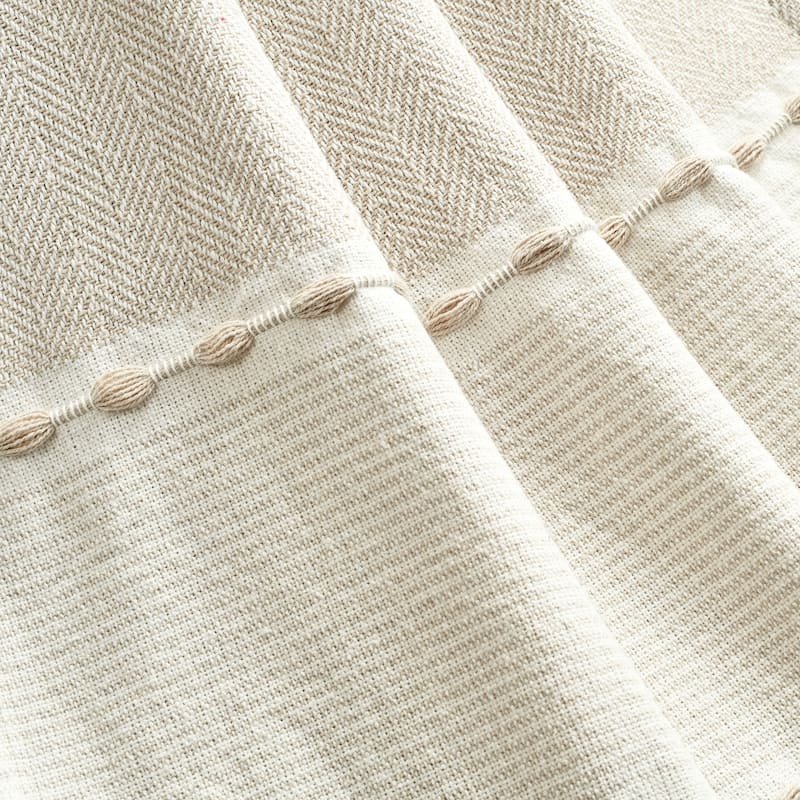 Lush Decor Herringbone Stripe Yarn Dyed Cotton Woven Tassel Throw Blanket