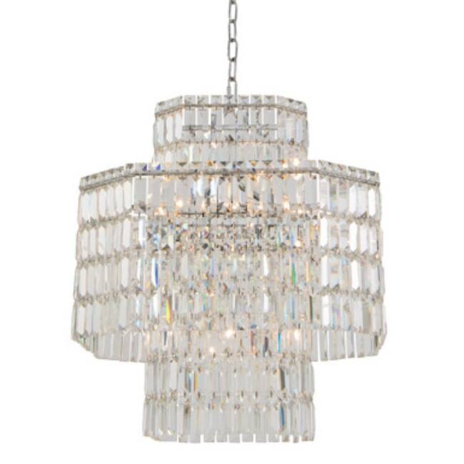 Allegri Livelli 12 Light 25" Wide Crystal Pendant - Polished Chrome