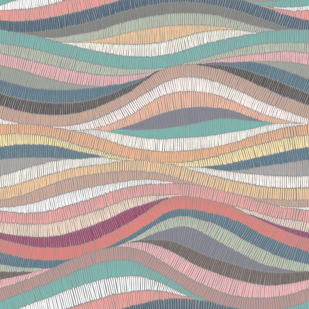 RoomMates Pink & Teal Mosaic Waves Peel and Stick Wallpaper