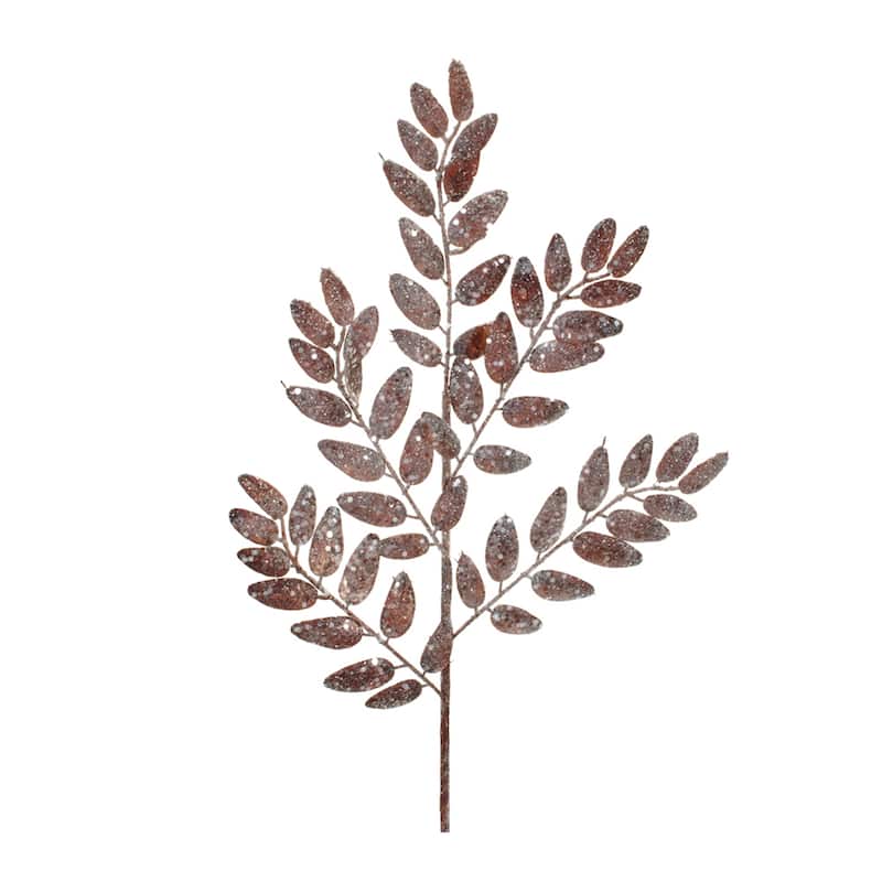 Glittered Leaf Artificial Christmas Sprays - 26.5" - Bronze Tone - Set of 6