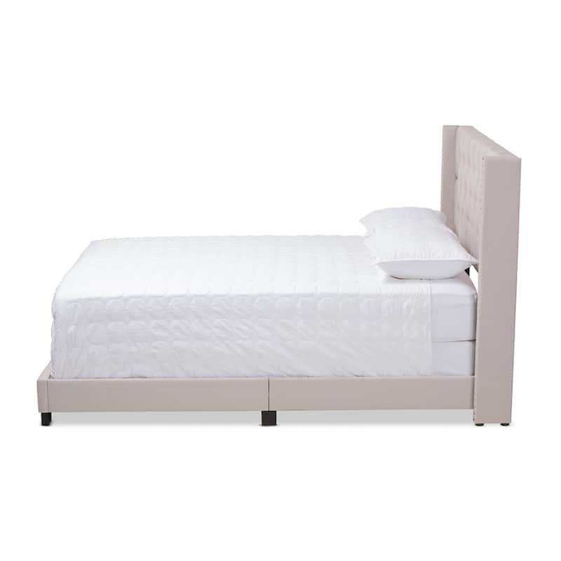 Brady Modern and Contemporary Light Grey Fabric Upholstered Bed