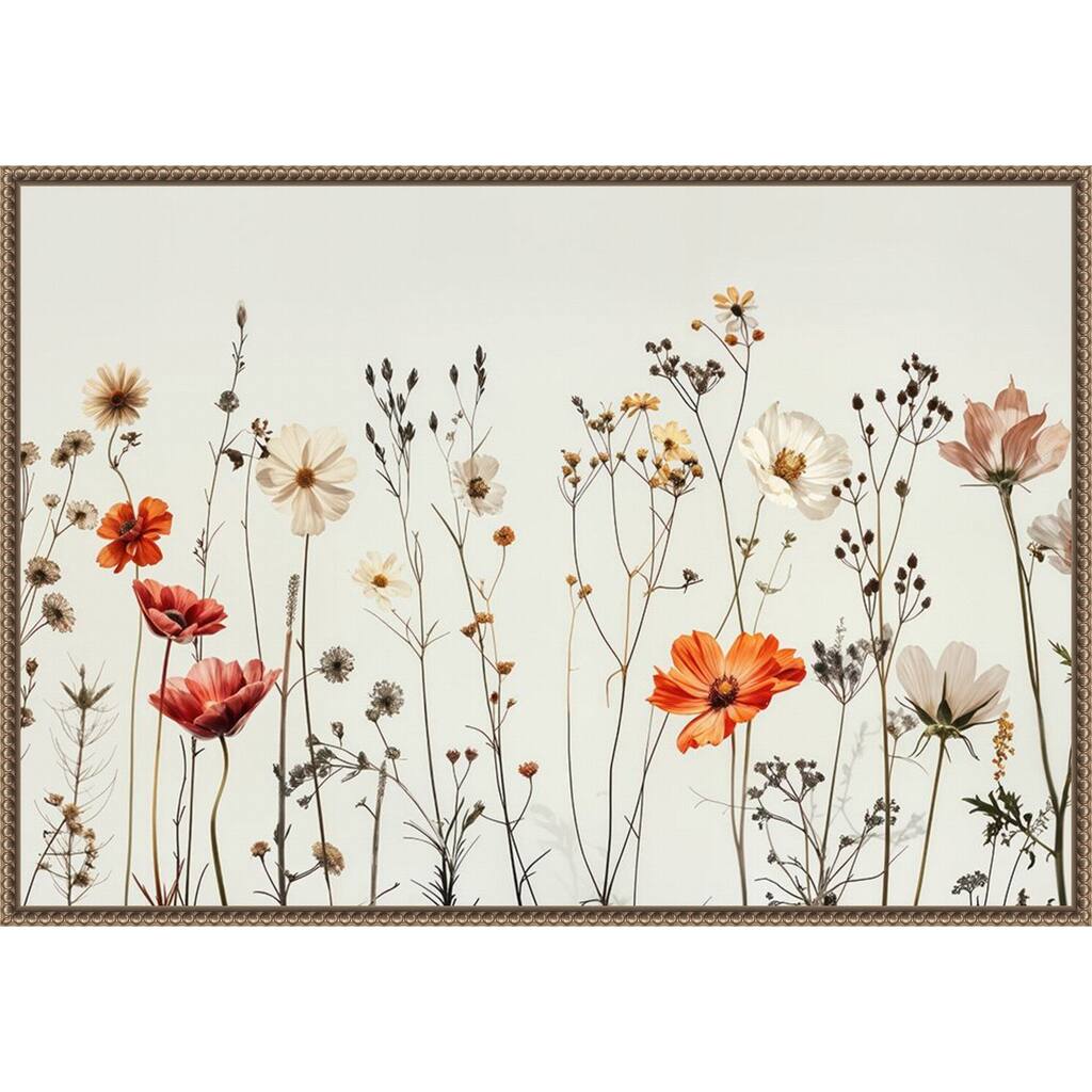 Botanical Manuscripts by Lazar studio Framed Canvas Wall Art Print