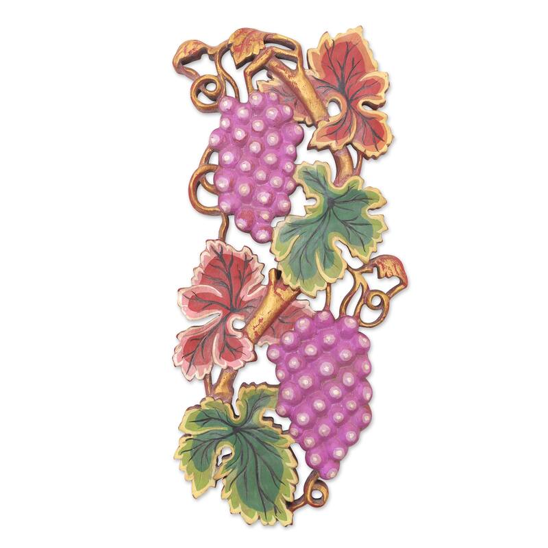 Novica Handmade Garden Of Viticulture Wood Relief Panel