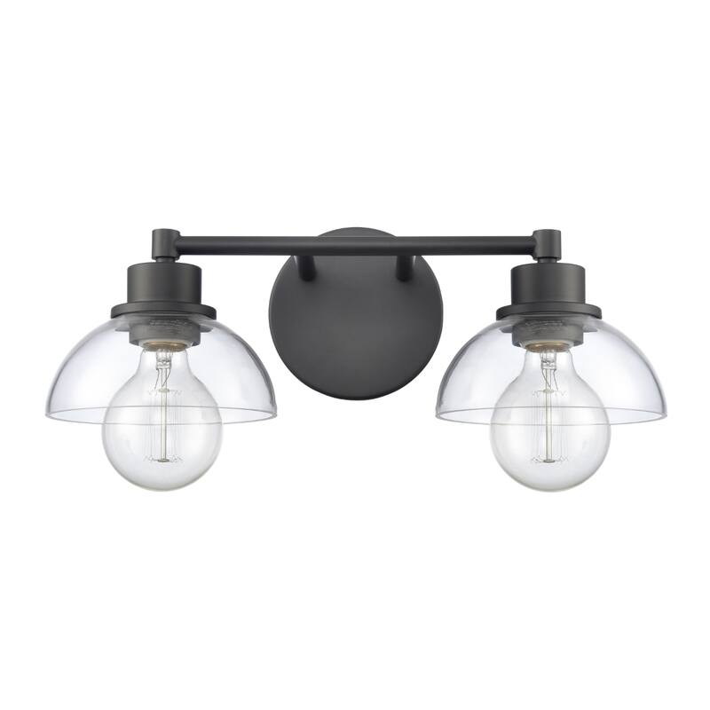 Julian 16-inch Wide 2-Light Vanity Light in Matte Black
