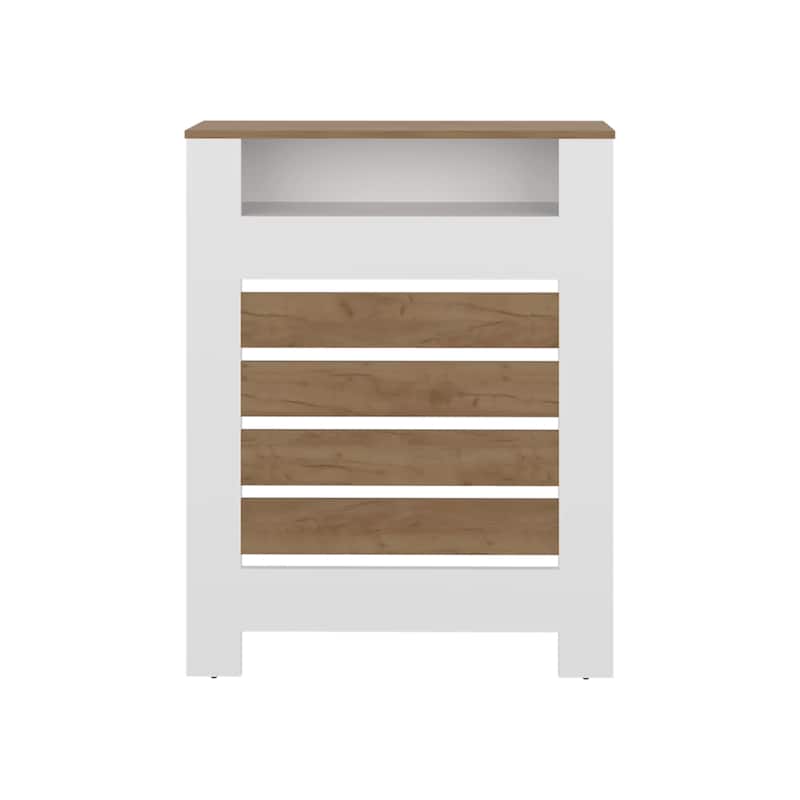 Risk Radiator Cover with Storage, Space,Saving Design, Natural Oak and White