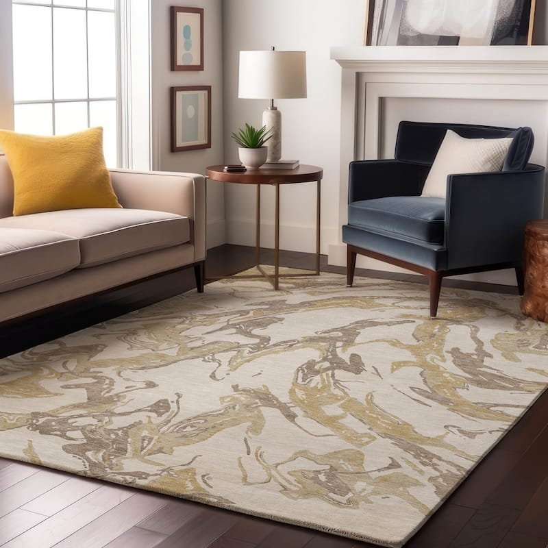 Premium Washable Super Soft Abstract Thrust Mayfield Rug - Ivory - 2'6" x 3'10"