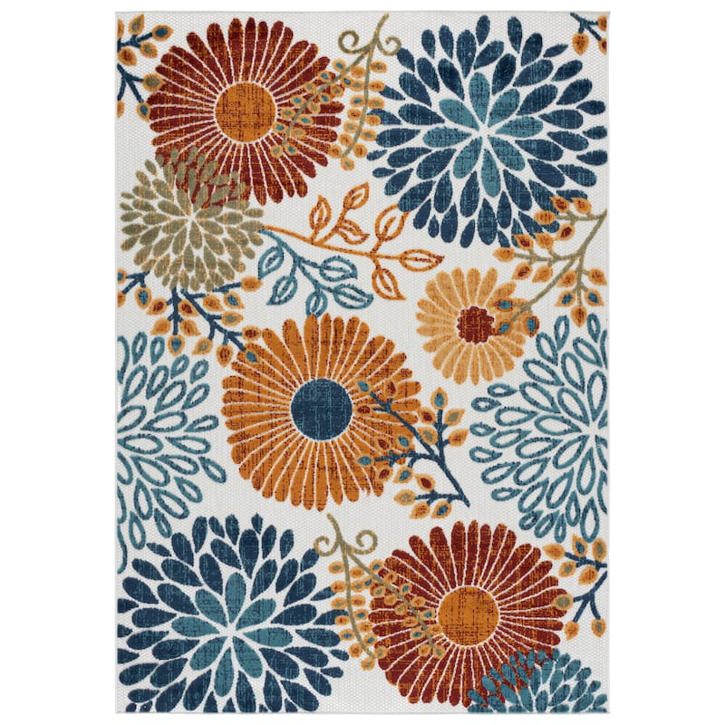 SAFAVIEH Cabana Hillechien Indoor/ Outdoor Waterproof Patio Floral Rug