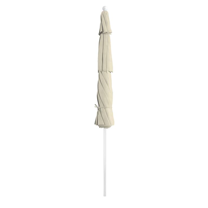 California Umbrella 11' Rd Aluminum Frame, Fiberglass Rib Market Umbrella, Push Open, White Finish, Pacifica Fabric