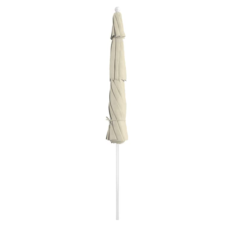 California Umbrella 11' Venture Series Patio Umbrella, White Aluminum Pole Fiberglass Ribs Pulley Lift Pacifica