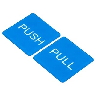 8Pcs Push Pull Door Sign Adhesive Square Acrylic Sticker Marker Blue ...