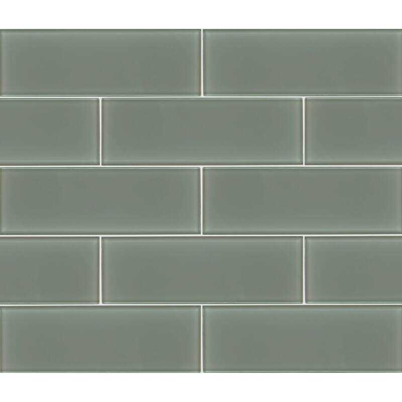 Ackland AKM-G-4X12TL-CA 12" x 12" Glass Subway Wall Tile - Glossy - Eucalypt