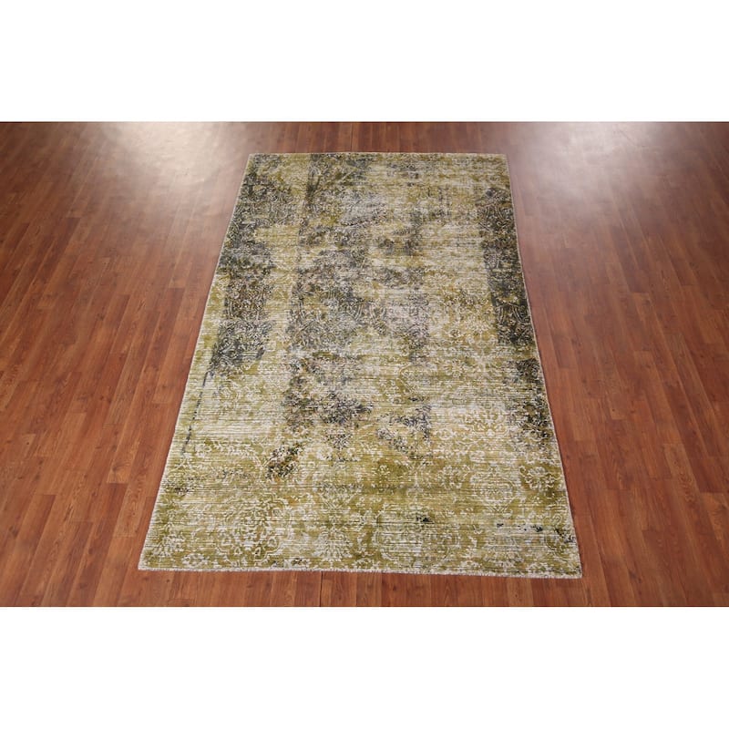 Contemporary Abstract Indian Area Rug Handmade Wool Carpet - 4'11"x 7'11"