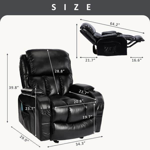 Faux Leather Rocking Heated Massage Chair - On Sale - Bed Bath & Beyond ...