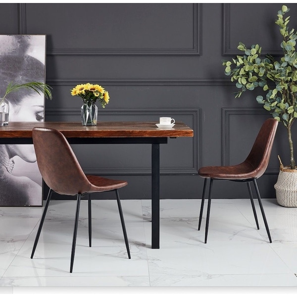 Debord Upholstered Vintage PU Side Chair SET OF 2 On Sale