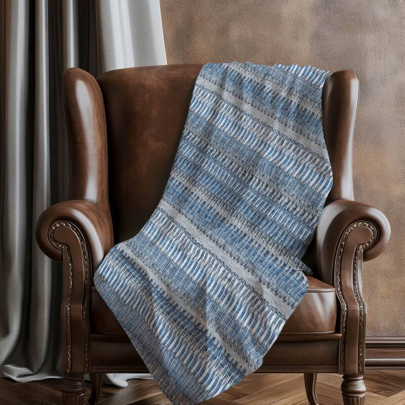Premium Machine Washable Geo Stripes Sherpa Throw Blanket