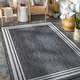 preview thumbnail 1 of 24, Livabliss Jeremie Indoor/ Outdoor Border Area Rug Charcoal - Oval - 5' 3" x 7' 3"