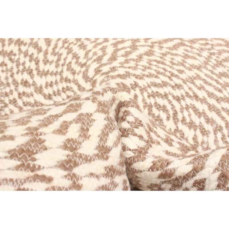 ECARPETGALLERY Braid weave Sienna Tan Wool Rug - 3'11 x 3'11