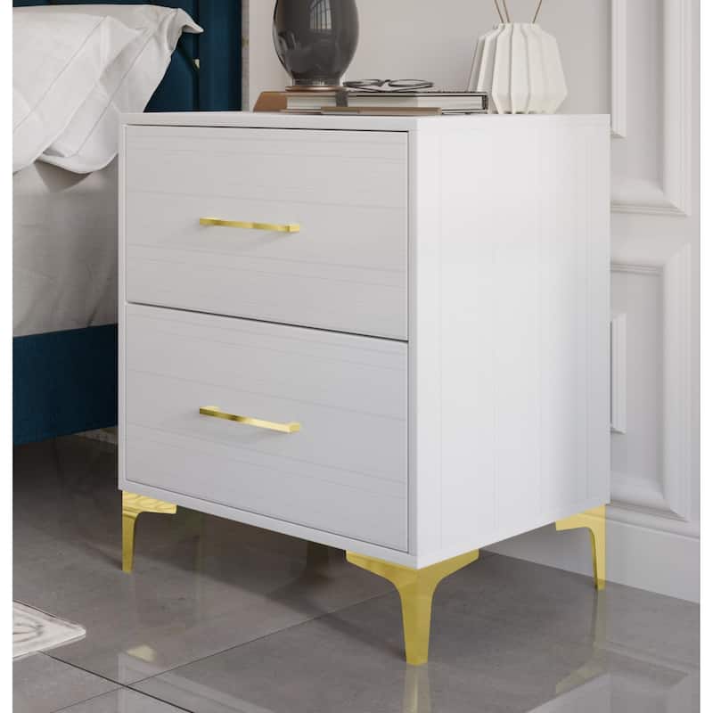 CraftPorch 3 Piece Bedroom Nightstands Set Velvet Upholstered Bed