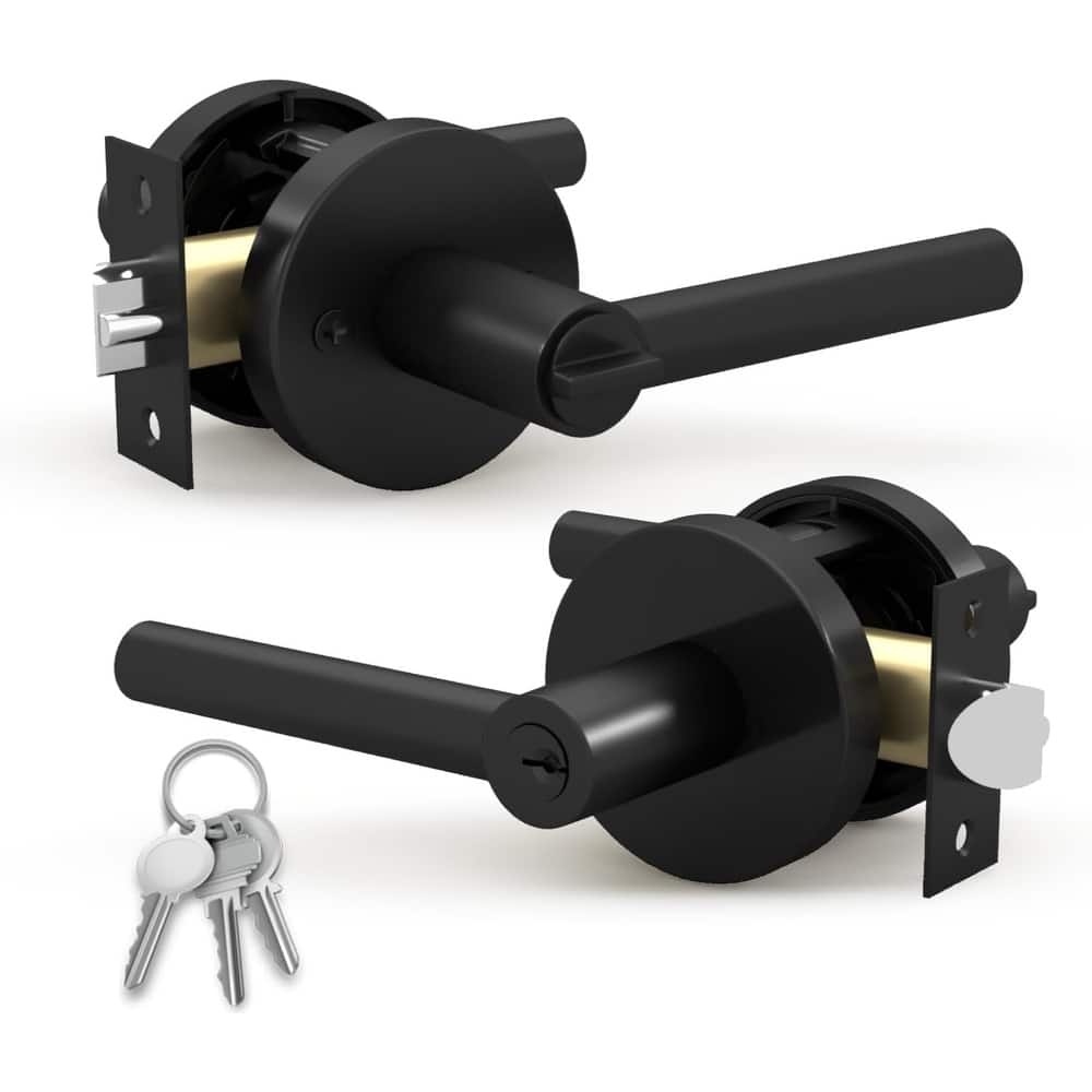 Mega Handles SUANA Entry Door Lever Lock, Reversible, Adjustable Latch, Keyed Entry Handle for Interior/Exterior, Easy Install
