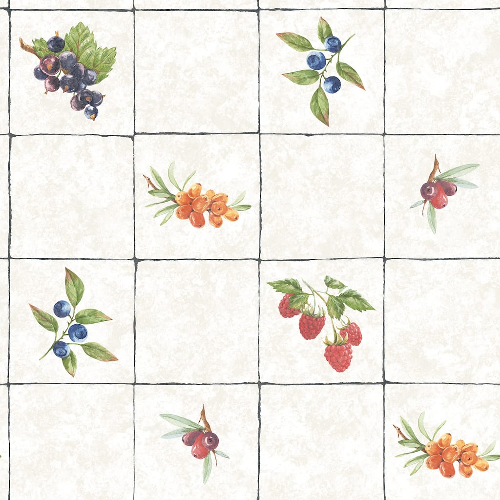 Galerie Wallcoverings Just Kitchens Fruit Tile Vinyl on Non-woven Matte Wallpaper Roll