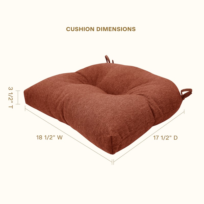 Contoured Tufted Dining Seat Cushion (2-Pack)