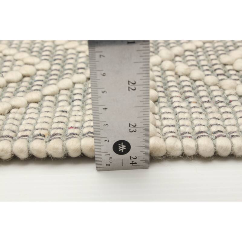 ECARPETGALLERY Braid weave Sienna Grey Wool Rug - 4'11 x 7'11