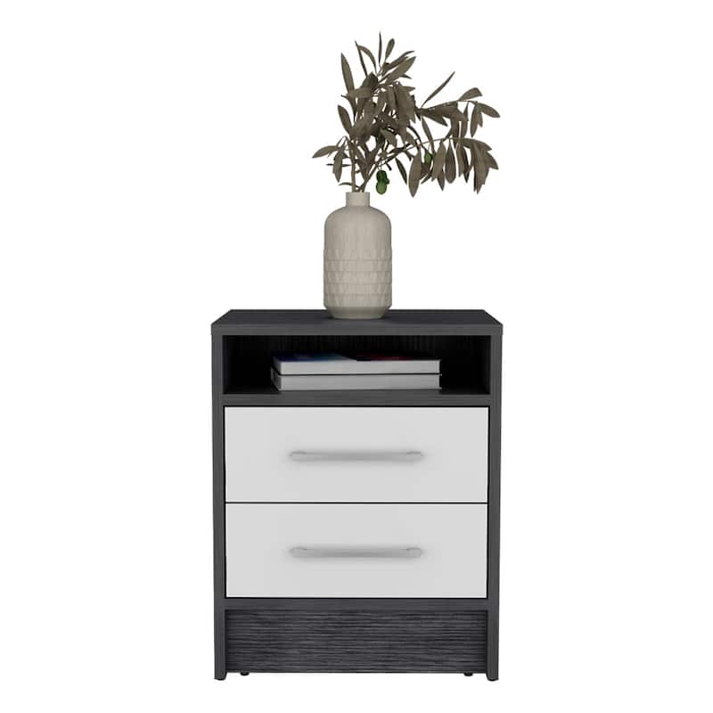 Nightstand Cartiz,Two Drawers，for Living Room,and Dining Room