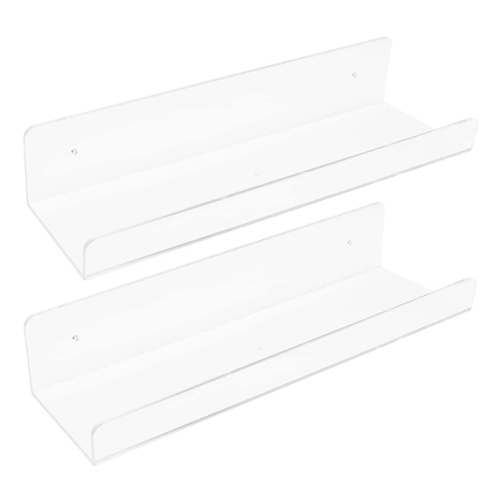 Acrylic Floating Shelves for Wall, Acrylic Shelves for Bathroom Bedroom and Kitchen Room Wall Display Shelf Clear