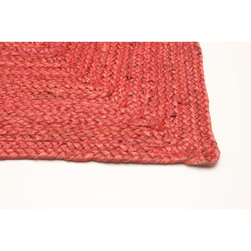 ECARPETGALLERY Braid weave Sienna Red Jute Rug - 5'1 x 7'10