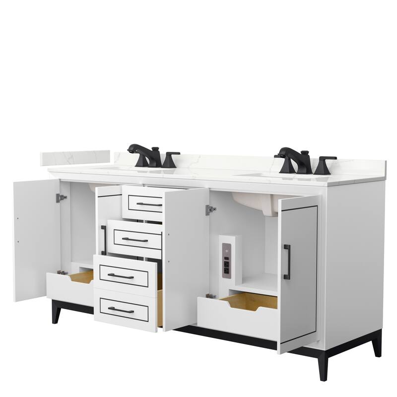 Marlena 72-inch Double Vanity, Quartz Top