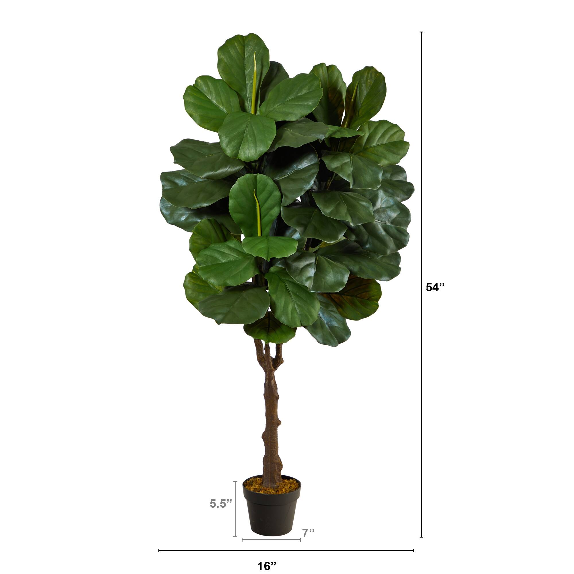 4.5' Fiddle Leaf Fig Artificial Tree (Indoor/Outdoor) - 6
