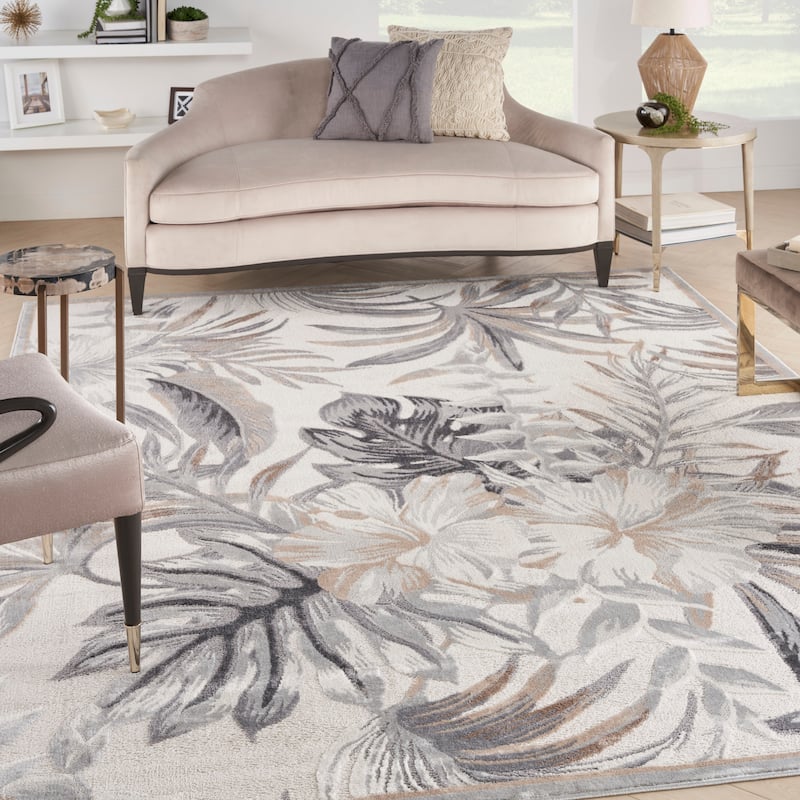 Nourison Pompeii Tropical Contemporary Bordered Area Rug