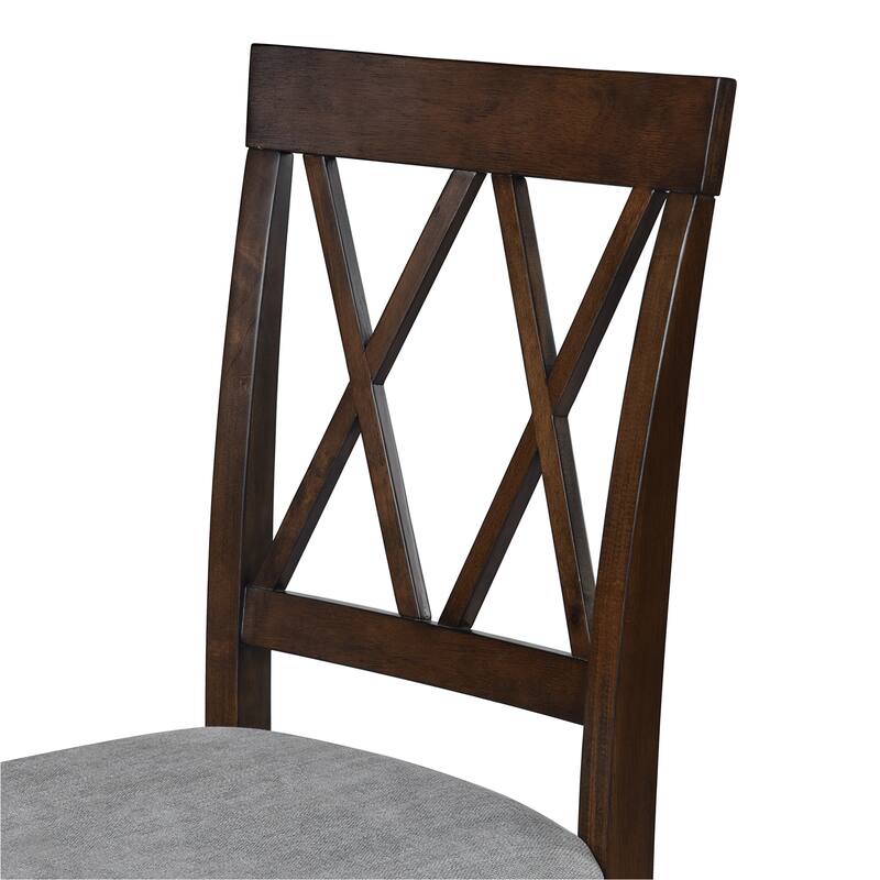 Roomfitters Foldable Dining Table Set, 5 Piece Drop Leaf Kitchen Table with 4 Upholstered Chairs, Space Saving Design