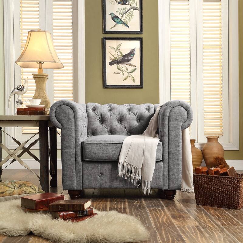 Moser Bay Garcia Chesterfield Rolled Arm Chair
