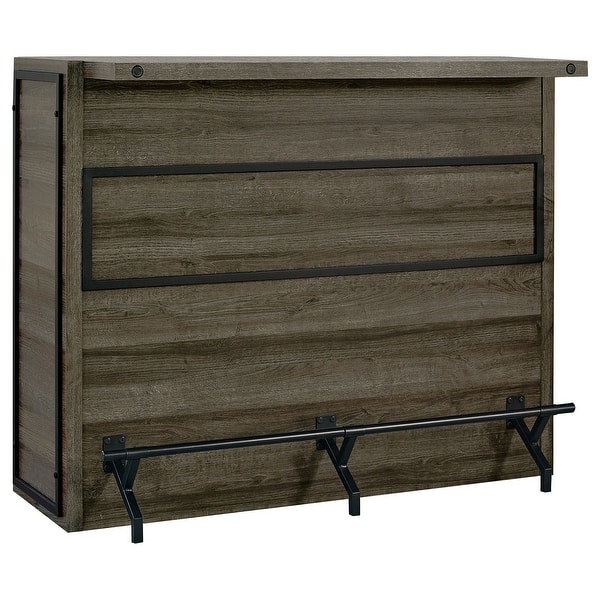 slide 2 of 6, Joe Aged Oak 5-shelf Composite Wood Home Bar Wine Cabinet Aged Oak