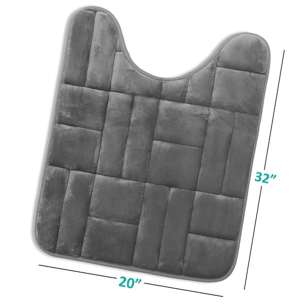 dimension image slide 22 of 28, Clara Clark Ultra Soft Non Slip and Absorbent Bath Rug - Tiled Velvet Memory Foam Bath Mat