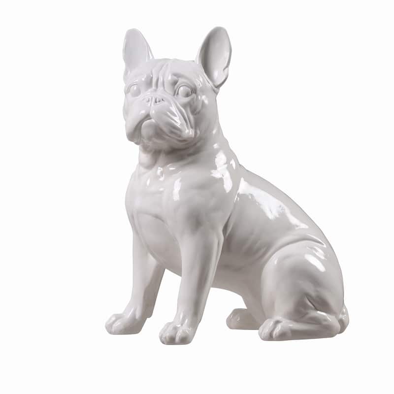 Sitting French Bulldog Figurine - 9.75" - White