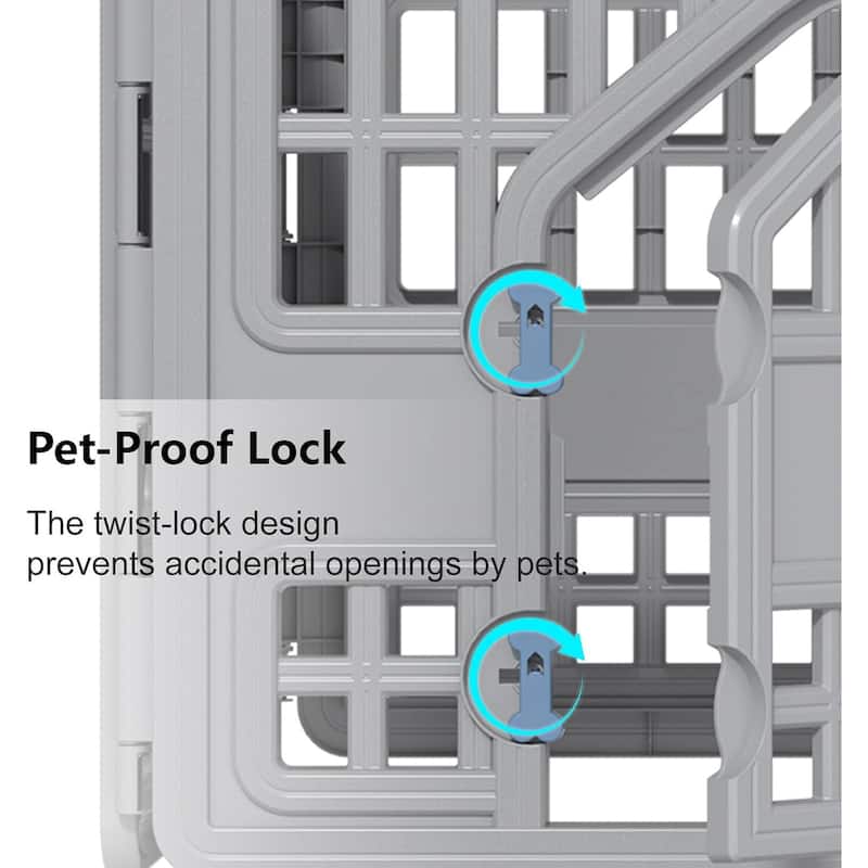 6 Panel Dog Playpen with Door,Thickened Material,Resin Dog Play Pen for Small and Medium Dogs,Portable for Easy Transportation