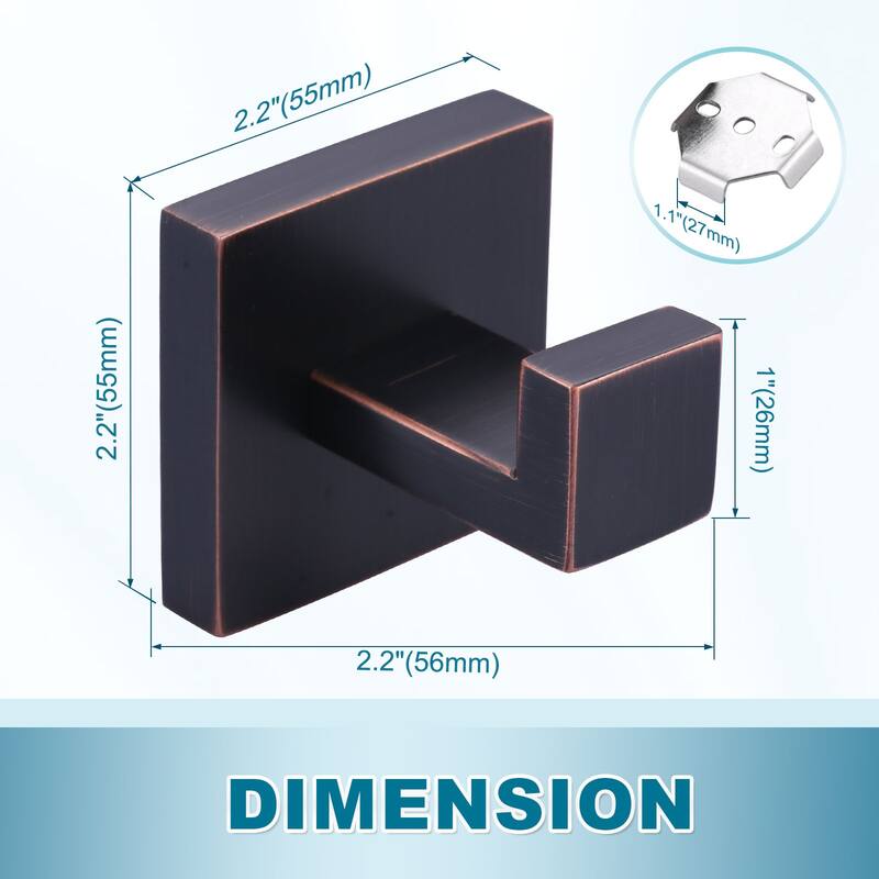 WOWOW J-Hook Wall Mount Robe/Towel Hook 2PCS