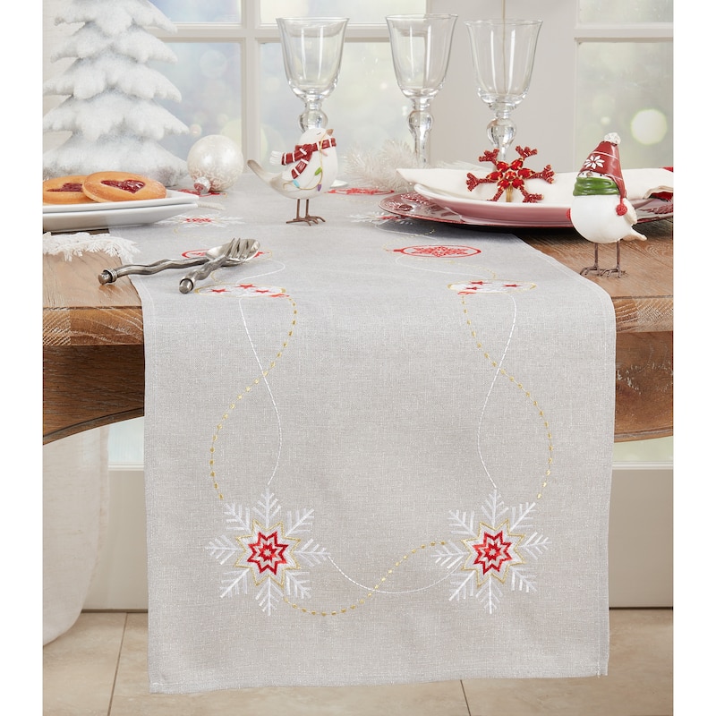 Table Runner With Embroidered Ornaments