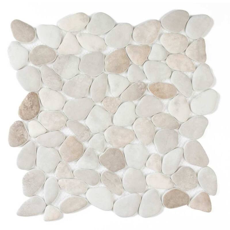 Huron Rock 12x12 Earth Mix Matte Glass Pebble Mosaic Tile - Floor, Wall & Backsplash - Brown - 1 Sheet (1 Sq. ft.)