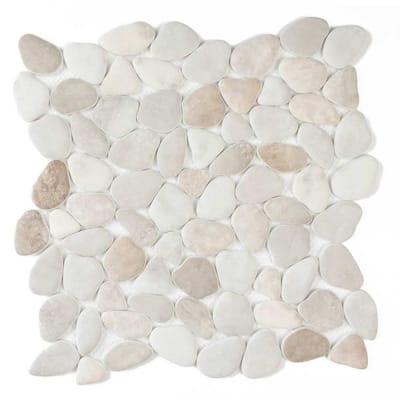 Huron Rock 12x12 Earth Mix Matte Glass Pebble Mosaic Tile - Floor, Wall & Backsplash