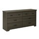 preview thumbnail 1 of 0, Bedroom 6-Drawer Double Dresser Wardrobe Cabinet in Grey Maple Finish
